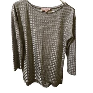 Philosophy Grey Checkered Women's Top, Size S, EUC